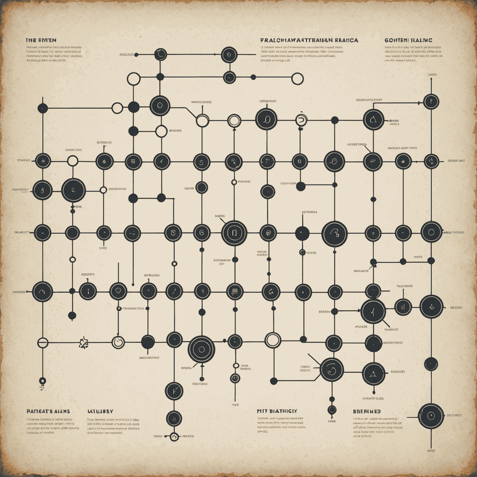 A timeline represented by a single line with geometric shapes at different points, each shape symbolizing an era in abstract game history from ancient to modern times.